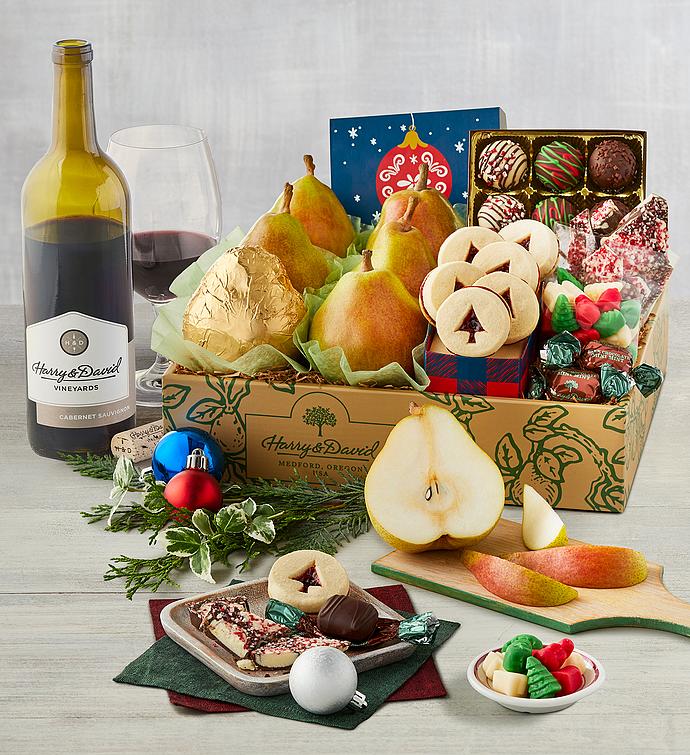 Deluxe Christmas Gift Box with Wine